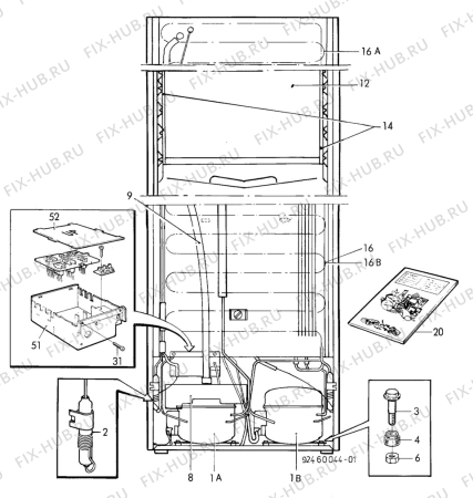 Взрыв-схема холодильника Electrolux ER3300B - Схема узла C10 Cold, users manual